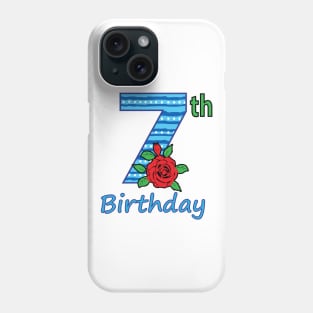 7th Floral - 7th Birthday - Flower - Floral - Birthday Party gift Phone Case