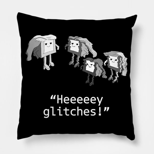 Software Developer Computer Engineer Nerd Glitches Funny Pillow by Ray Wellman Art