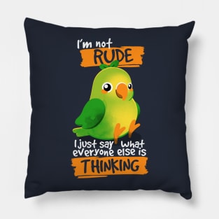 Rude parrot Pillow