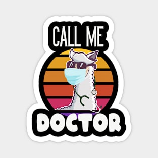 Funny Llama Doctor Magnet