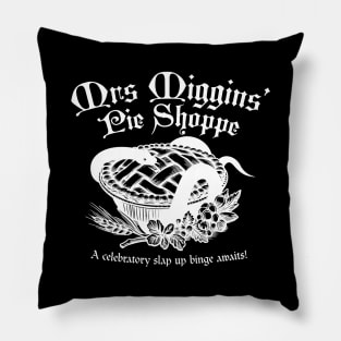 Mrs Miggins' Pie Shoppe - white Pillow