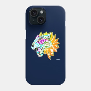 blue indigo the wild tiger in ecopop flames Phone Case