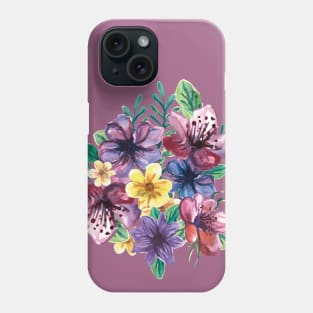 Bouquet of watercolor flowers Phone Case