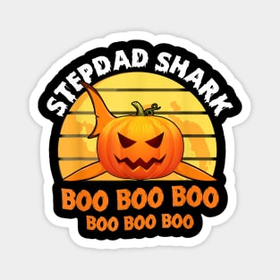 Mens Mens Stepdad Shark Boo Tshirt Pumpkin Halloween Gift Magnet