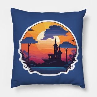 sunset heart Pillow