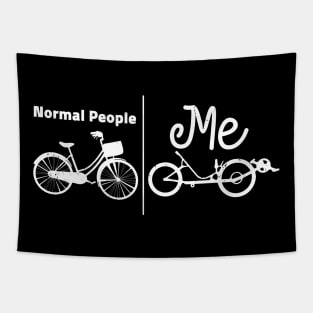 Normal bikers vs recumbent bikers / recumbent bicycle gifts, recumbent lover present Tapestry