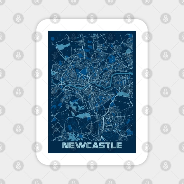 Newcastle - United Kingdom Peace City Map Magnet by tienstencil