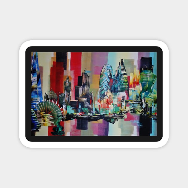 London City Skyline 0659 Magnet by artsale