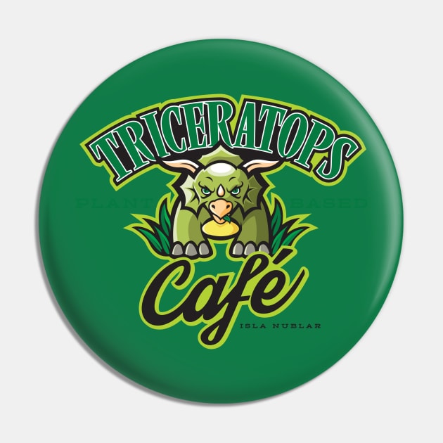 Triceratops Vegetarian Cafe Pin by MindsparkCreative