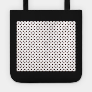 White and Brown Polka Dot Pattern Tote