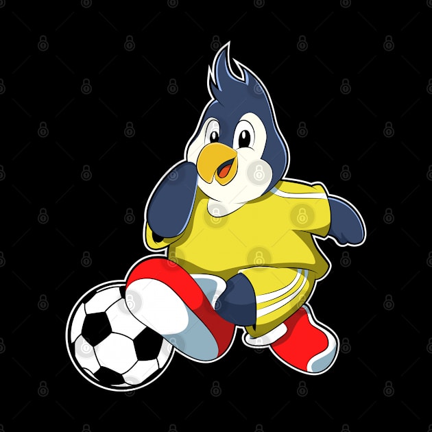 Penguin as Soccer player with Soccer ball by Markus Schnabel