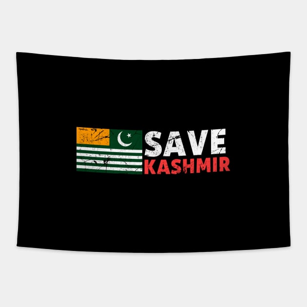 Save Kashmir - Azaad Kashmir Distressed Vintage Flag Tapestry by mangobanana