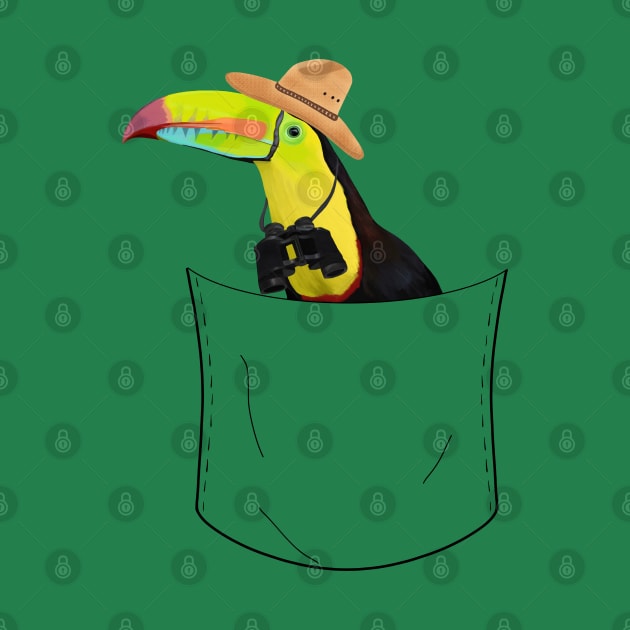 Peeking Pocket Pet - Toucan Explorer by Suneldesigns