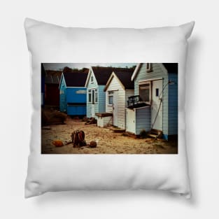 Beach Huts Hengistbury Head Dorset England Pillow