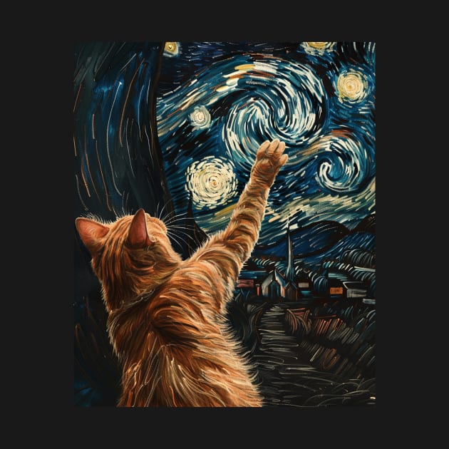 Cat Starry Night Illumination by xXYazzyChanArtsXx