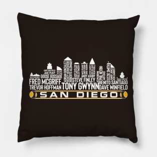 San Diego Baseball Team All Time Legends, San Diego City Skyline Pillow