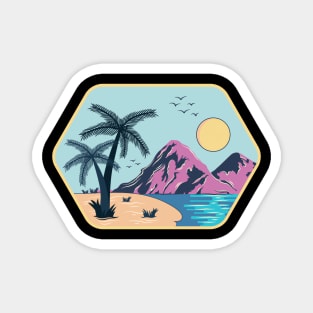 Tropical island with palm trees Magnet