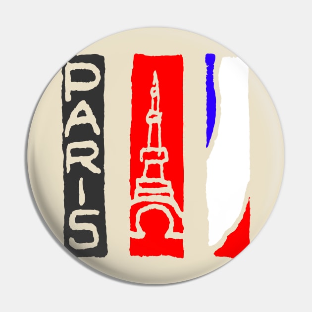 Paris Eiffel-tower French Design Pin by Nikokosmos