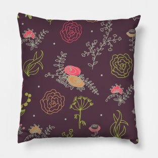 Elegance Seamless pattern with flowers Pillow