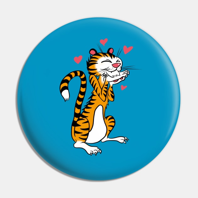 Tiger in Love Pin by brightredrocket