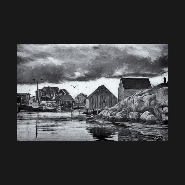 Peggys Cove in Black & White by kenmo