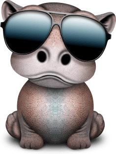 Cute Baby Hippo Wearing Sunglasses Magnet