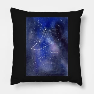 Capricorn Star Constellation with Galaxy Background Pillow