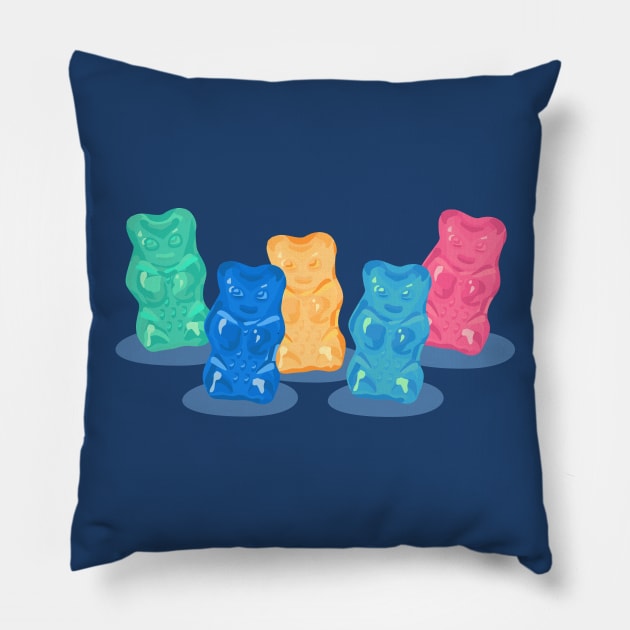 Pastel Gummy Bears Gang Pillow by XOOXOO