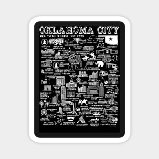 Oklahoma City Map Art Magnet