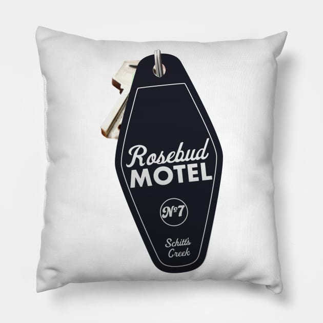 Schitt's Creek Rosebud Motel Key Tag for Room 7, Retro design in black Pillow by YourGoods