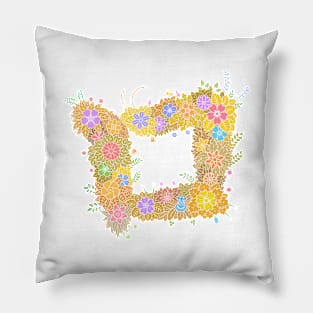 "ㅁ" Floral Letter Hangeul Pillow