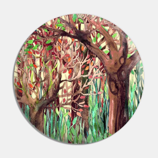 Lost in the Forest - watercolor painting collage Pin by micklyn