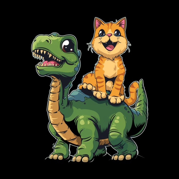 Cat Dinosaur Kingdom Quest by skeleton sitting chained