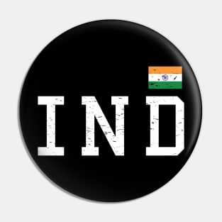 IND India Flag in Tricolor Desi Indian Patriotic Design Pin