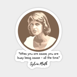 Sylvia Plath Portrait and Quote Magnet