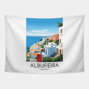 A Pop Art Travel Print of Albufeira - Portugal Tapestry