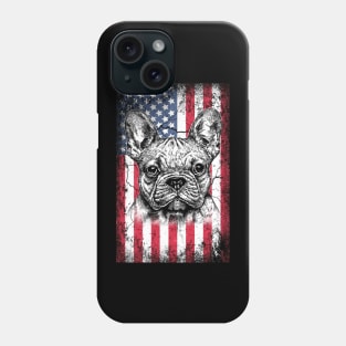 Patriotic French Bulldogs American Flag Phone Case