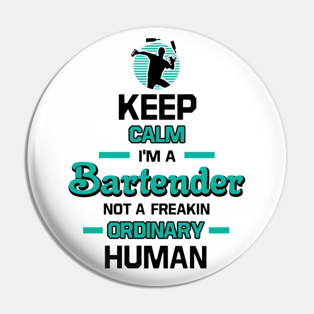 Keep Calm Im A Bartender Pin by ThyShirtProject - Affiliate