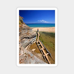 There, at last! - Potami beach, Evia island Magnet