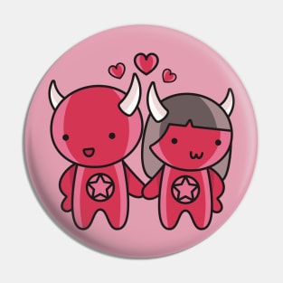 Kawaii Cute Little Devil Couple Pin