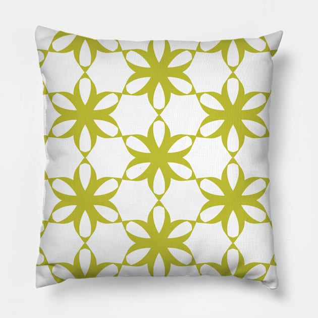 Green Floral Abstract Pillow by Dheograft