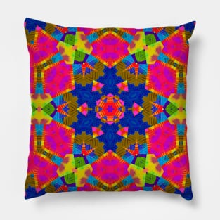 Hexagon abstract bright colors Pillow