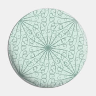 Blue-Green Swirl Mandala Pattern Pin