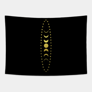 Moon phases - stars - moon - graphics Tapestry