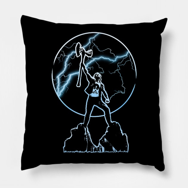 Thunder God Pillow by VanHand