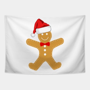 Gingerbread Man Christmas Red Tapestry
