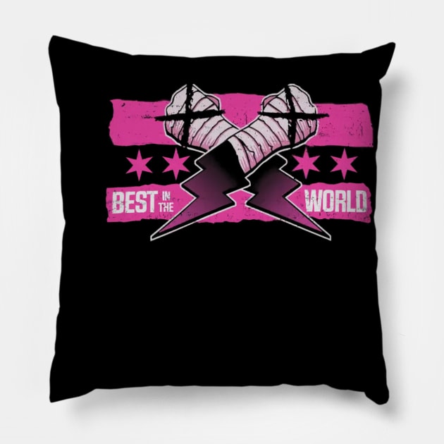 CM Punk Best In The World Pink Pillow by ClarityMacaws