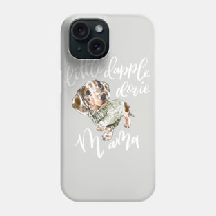 Dapple Doxie Mama, Chocolate in Olive Phone Case