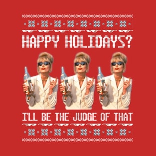 AbFab Ugly Christmas Sweater Design—Happy Holidays? Patsy Stone Will Be the Judge of That T-Shirt