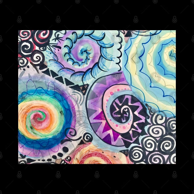 Abstract Rainbow Spirals by Lady Lilac